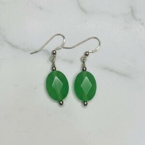 Vintage - Genuine and Natural Jade set on sterling silver